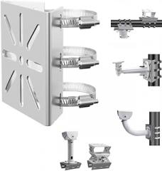 Universal Stainless Steel Surveillance Wall Mount Bracket with 3 Loops, Vertical Pole Adapter for CCTV Security Cameras, PTZ Dome, Indoor/Outdoor AP Access Points, and Client CPE