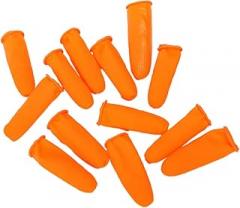 GARVALON 1set Disposable Latex Finger Protective Covers Skid Design for Medical Electronics and Nail Art Use Easy to Wear Flexible and Stretchy Orange