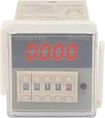 Pilipane LCD Digital Electronic Counter Relay Impact Clear Display Wide Counting Range 0 999900 for Automation Control Machinery Electrical Equipment Plastic Black 100x51x51mm (12VAC/DC)