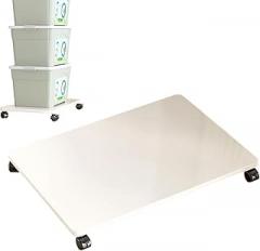 Under Desk Printer Stand - 45x30x6.2cm Multipurpose Organizer - Printer Stand with 4 Caster Wheels,for Washing Machine Plant Port Suitcase Home Appliance Living Room Meeting Room