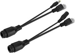 POE Splitter Injector, POE Adapter Splitter Splitter Injector 12V Power Over Ethernet Passive POE Adapter Cable Black (Black)