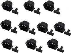 (1 Pcs) AC-03 3 PIN IEC320 C14 Male Power Cord Inlet AC Power Socket Receptacle C0innector with Fuse Holder InteRIFace 250V 10A New 2026 High for Reliable Electronic Component