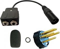 UFQ GA-AB Aviation Headset GA Dual Plugs to Airbus XLR Adapter - General Aviation .206' & .25' Jacks to Female 5pin XLR Connector - Compatible with Most Major Brand Pilot Headsets,Durable,Reliabilty