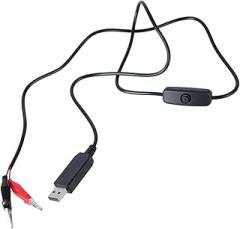 USB to 9V Alligators Clips Cable Voltages Step Up Power Supply Cord with Switching for 9V Meter Remote Small Electronics