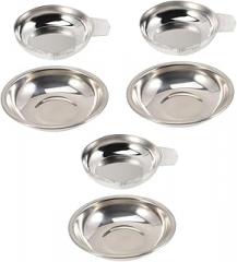 6pcs Stainless Steel Electronic Scale Trays for Jewelry and Laboratory Use Multi-Purpose Measuring Bowls for Powder and Liquid Mixing and Lightweight Weighing Dishes