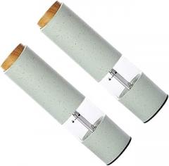 2pcs Electronic Pepper Grinders Electric Pepper Mill Straw Body Grinding Tools for Kitchen Gadget Lovers