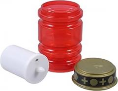 LED Red Flameless Cross Candle for Church and Cemetery Memorials, Electronic Prayer Light with Glow for Religious Ceremonies and Grave Decorations