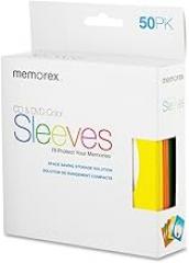 Memorex CD/DVD Sleeves, 50 Pack Colors (32020017730)
