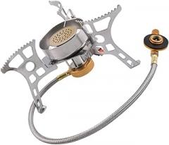 POPETPOP Windproof Camping Stove Burner with Electronic Ignition Compact Portable Outdoor Burner for Hiking Backpacking Travel High Temperature Resistant Efficient Fuel Saving