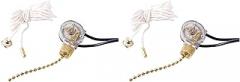 Gardner Bender GSW-32 Electrical Pull Chain Switch, SPST, ON-Off, 6 A/125V AC, 6 inch Wire Terminal, Brass (Pack of 2)