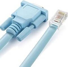 Blue 1.8m DB 9Pin RS232 Serial to RJ45 CAT5 Ethernet Adapter LAN Console Cable