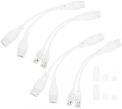 PoE Splitter 2 Set Splitter Adapter 1 to 2 for CCTV 10/100Mbps 12V Waterproof – Stable Transmission and Compatible IP Cameras, Easy Installation and High Durability