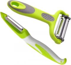 Milisten Multifunctional 3-in-1 Vegetable Peeler Set with Rotatable Stainless Steel Blades, Portable Potato and Fruit Peeler for Kitchen and Household Use, 2pcs Compact Kitchen Tool