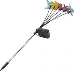 Happyyami Butterfly Solar Light Butterfly Garden Decor Solar Path Stakes Butterfly Garden Lights Outdoor Patio Lights Solar Light Garden Decor Outdoor Light Electronic Components