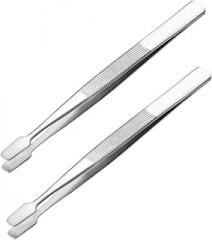 2pcs Precision Static Stainless Steel Tweezers Nonslip Handle for Electronics Jewelry-making and Laboratory Use Lightweight and Design for Easy Handling
