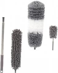 VICASKY Telescopic Cleaning Duster with Extendable Pole Dual Head Microfiber and Chenille Brush for Dust Removal in Cars Electronics Air Vents and Home Corners