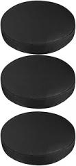 Milisten 3pcs Black Round Stool Covers 30cm Diameter, Stretchy Fabric Chair Seat Protectors, Washable Elastic Slipcovers for Home and Kitchen Seating