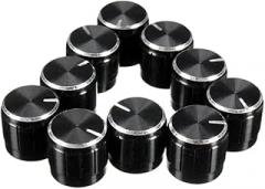 10PCS/Lot Black 6mm Potentiometer Knobs Caps Knurled Shaft Control Knob Diameter 15mmx17mm Aluminum Switch New 2025 High for Reliable Electronic Component, Precision, Stable Performance