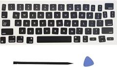 Replacement US Keyboard Full Set of Keycap Keys (No Hinge) and Tool Applicable for ipad Pro/Air 11/12.9/13 inch Magic Keyboard Key Cap (MKH-1 Black)