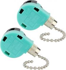 Zing Ear Ceiling Fan Switch ZE-268S6 3 Speed 4 Wire Pull Chain Control Switch for Ceiling Fan Speed Control Switch for Ceiling Fan Light, Wall Lamps, Cabinet Light, Nickel