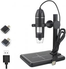 Microscopes Equipment 8 LEDs Bracket 1600X Handheld Portable Electronic Digital Microscope(1000x)