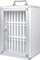 Slot Aluminum Alloy Mobile Storage Box with Lock-Portable Wall Cabinet for Phones Tablets & Electronics-Silver Finish Ideal for Office & School Use(Silver 24)