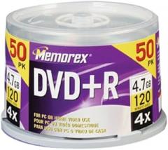Memorex 4.7GB 4X DVD+R 4.7GB (50-Pack Spindle)