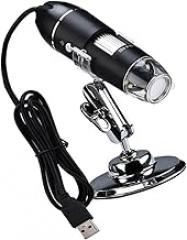 High Power USB Digital Microscope for Domestic Experiment and Industrial Inspection Adjustable Base Handheld Magnifier for Electronics Jewelry and Identification Black