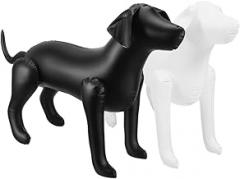 Milisten 2pcs Inflatable Dog Mannequin PVC Display Model for Pet Clothing Showcase White Dog Form for Pet Shops and Costume Displays