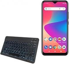 BoxWave Keyboard Compatible with BLU S91 - SlimKeys Bluetooth Keyboard - with Backlight, Portable Slim LED 7 Colors - Jet Black