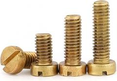 (100pcs) Brass Slotted Word Cylinder Head Screws, M2.5x5mm, Fasteners Maintenance Copper Electronic workbenches Mechanical Shafts.