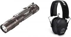 Streamlight 88062 ProTac 2L-X 500-Lumen EDC High Performance Multi-Fuel LED Tactical Flashlight & Walker's Razor Slim Electronic Muff, Black