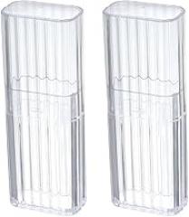 2Pcs Transparent Storage Box for Travel Organize Cotton Swabs, Bandaids, and Accessories Efficiently (White)