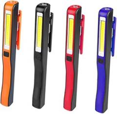 Homoyoyo Cob Magnetic Light Pen with Rotating Strip Compact Inspection Work Light for Electronics Roadside Repairs and Camping Red USB Rechargeable Flashlight with Off Function