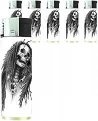 Butane Refillable Electronic Lighter Set of 5 Pieces Skull-068