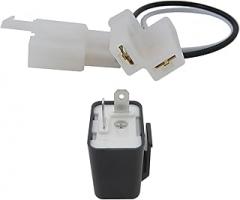 2 Terminals Adjustable Flash Rate 12V Electronic Led Flasher Relay for Most Motorcylces 2-Pin Flasher Realy (New Version)