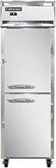 Continental Refrigerator 1FS-SA-HD Single Section Reach In Freezer, Shallow Depth, Stainless Exterior & Half Height Doors