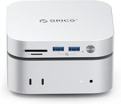 ORICO Minimata Max 1TB Storage & Docking Station, External SSD Expansion for Mac mini M4, Up to 1000MB/s, USB3.2/SD/TF/Audio Ports, Seamless Design - M4Max