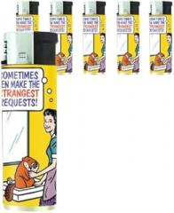 Woman Shaving Beaver Funny Butane Refillable Electronic Lighter Set of 5 Pieces D-496