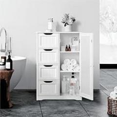 Shoe Cabinet Living Room Storage Cabinet, 4 Drawers, 3 compartments, Storage Against The Wall Sideboard Shoe Rack Cabinet (Color : Brown) (Gold)