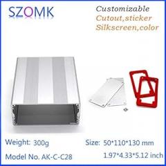 Gimax 10 pcs/lot aluminum enclosure diy box for electronic project 50(H) x110(W) x130(H) mm project box enclosure with silicon rings