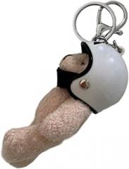 DLOULP Helmet Bear Shaped Keyring Fashion Accessory Compact Backpack Hanging Decoration for Bags Electronics Cases Adorable Phone Ac