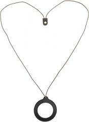 Vintage 5X Necklace Magnifier with Pendant Lens, Portable Hanging Magnifying Tool for Seniors and Crafts, Black Lightweight Reading Magnifier for Books and Close Work