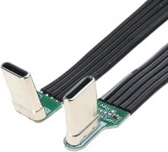 USB C Cable Male to Male Elbow Flat Cable Fast Speed Charging and Data Transfer for Phones, Tablets and More Electronics Elbow Connectors