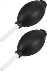 2pcs Manual Rubber Bulb Air Blower for Camera Lens and Electronics Dust Removal, Mini Handheld Dust Blower White Handle for Photography and Computer Cleaning