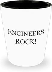 Engineers Rock Shot Glass Shotglass Novelty Drinkware - Funny Gifts for Engineering Engineer Engr Week Civil Chemical Electrical Electronic EC Industrial Mechanical Idea
