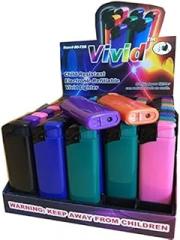10 Vivid Electronic Refillable Lighters - Colors May Vary