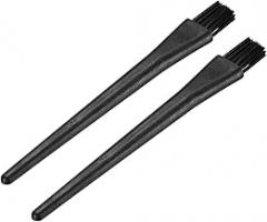 HARFINGTON 2pcs Antistatic Brush 20x15mm Portable PP Round Handle Nylon Anti Static Cleaning ESD Brushes for Electronics Computer Keyboard, Black