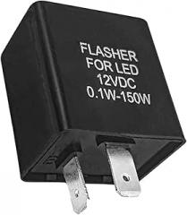 2-Pin 12V Silent Electronic Flasher Relay for LED Turn Signal Compatible with Motorcycle Scooter Bike Car SUV Fixes- Hyper Flash Fix，LED Lights Universal Direct Replacement(1PC)