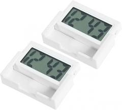 Ciieeo 2pcs Portable Dash Clock Mini Silent Electronic Clock with Unique Students and Boy Girl Management White
